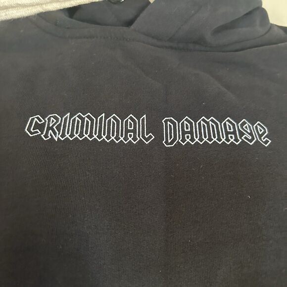 Criminal Damage Girls Small Clapton Crop Hood Drawstring Soft Layering - Picture 2 of 10